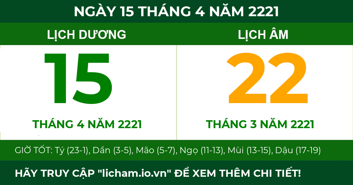 lịch âm ngày 15 tháng 4 năm 2221