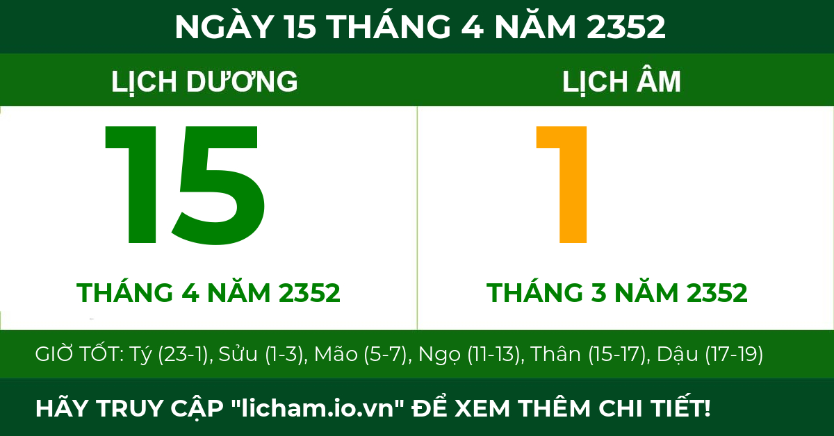 lịch âm ngày 15 tháng 4 năm 2352
