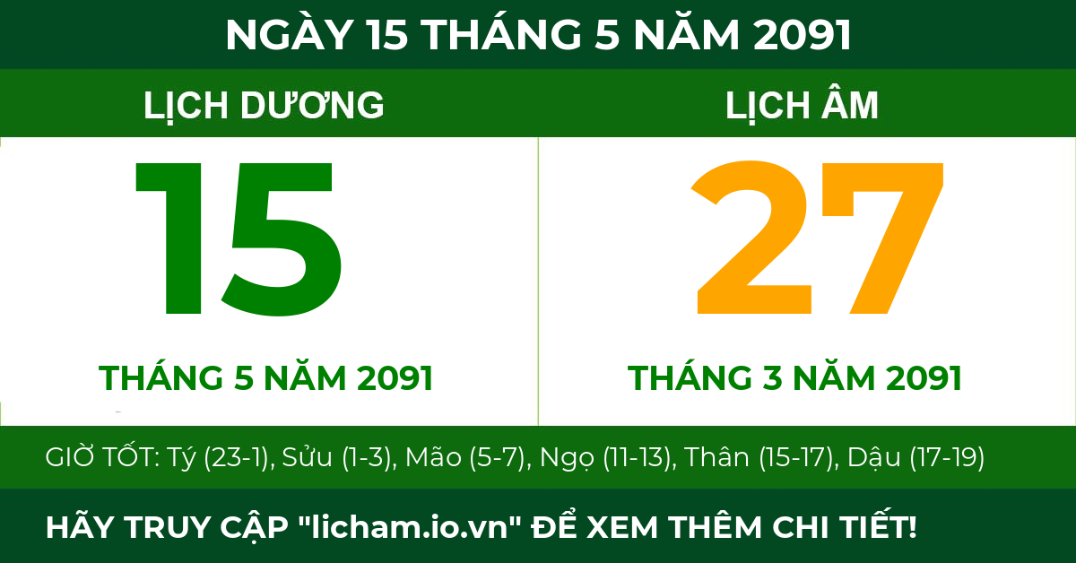 lịch âm ngày 15 tháng 5 năm 2091