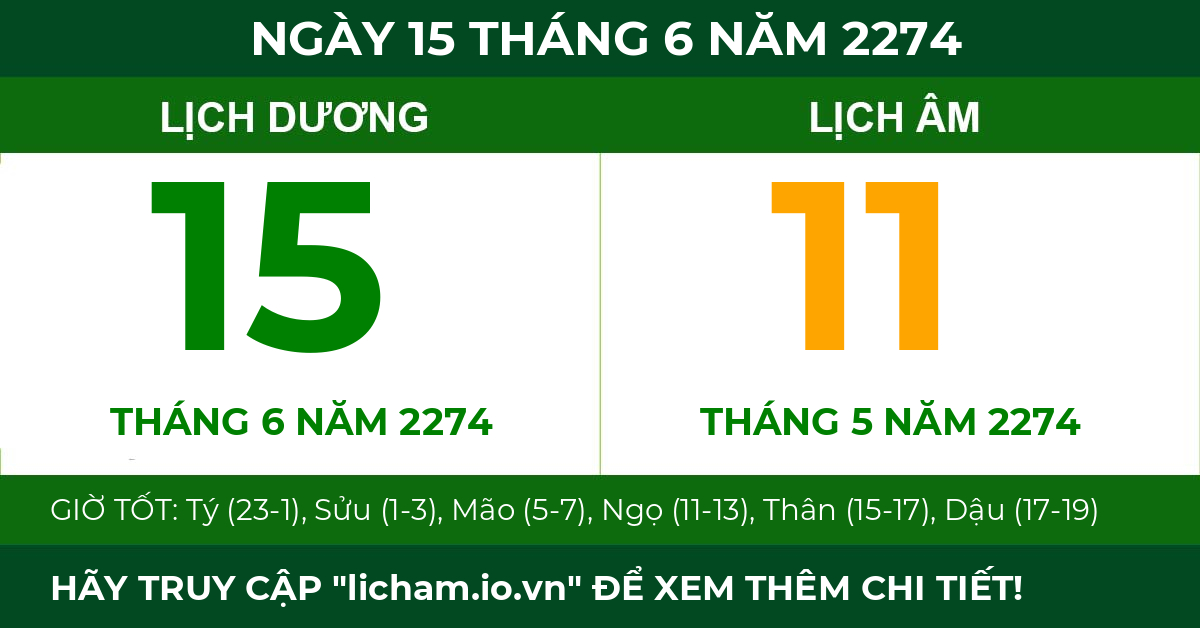 lịch âm ngày 15 tháng 6 năm 2274