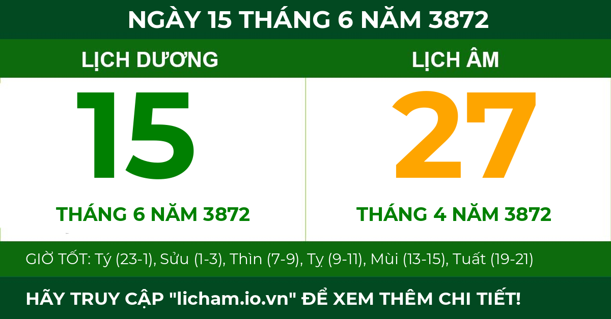 lịch âm ngày 15 tháng 6 năm 3872