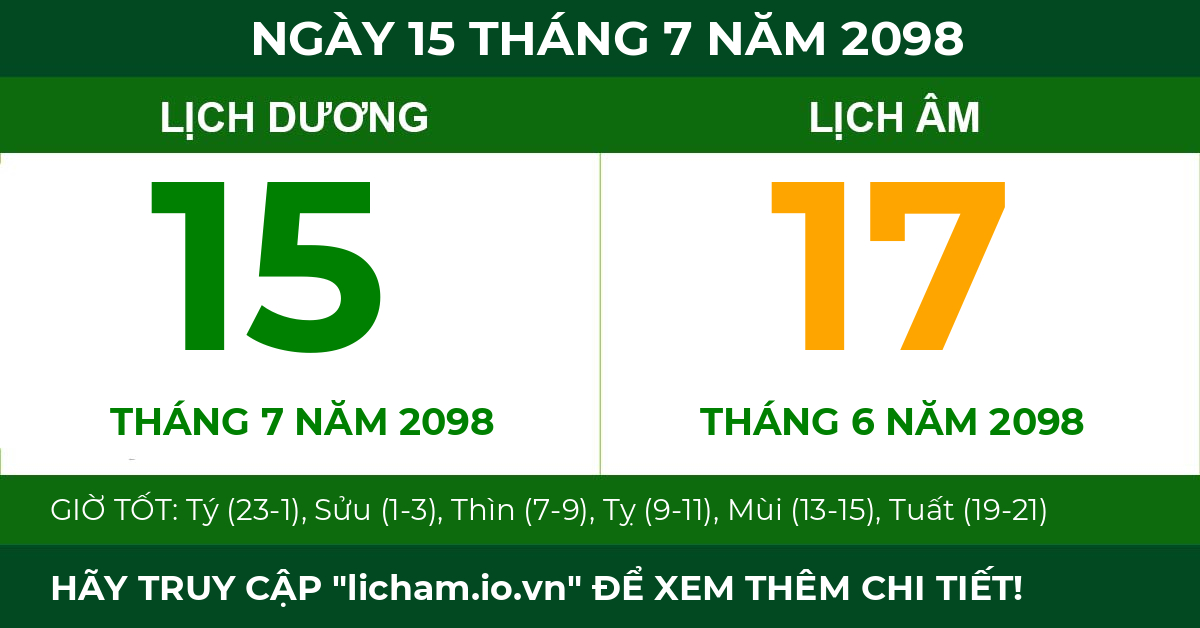lịch âm ngày 15 tháng 7 năm 2098