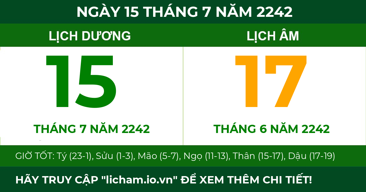 lịch âm ngày 15 tháng 7 năm 2242