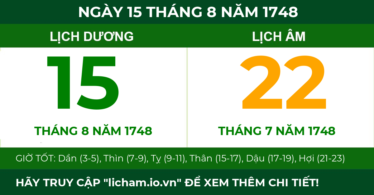 lịch âm ngày 15 tháng 8 năm 1748