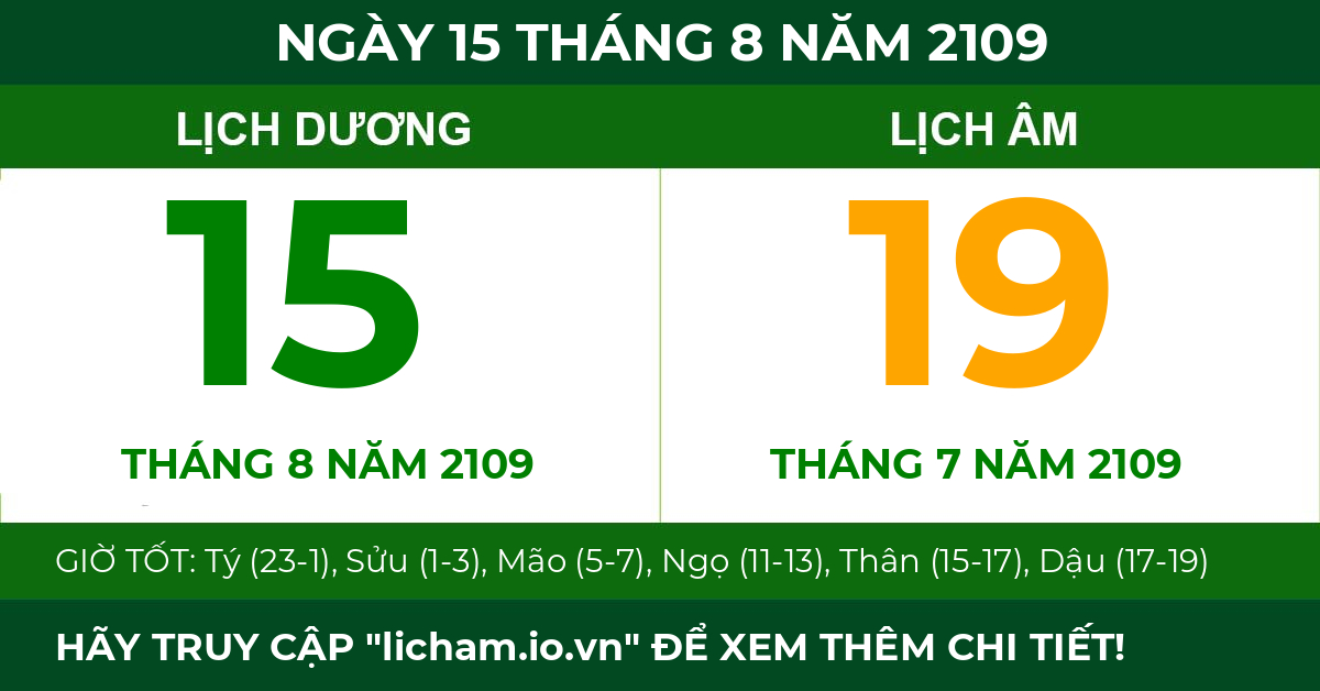 lịch âm ngày 15 tháng 8 năm 2109