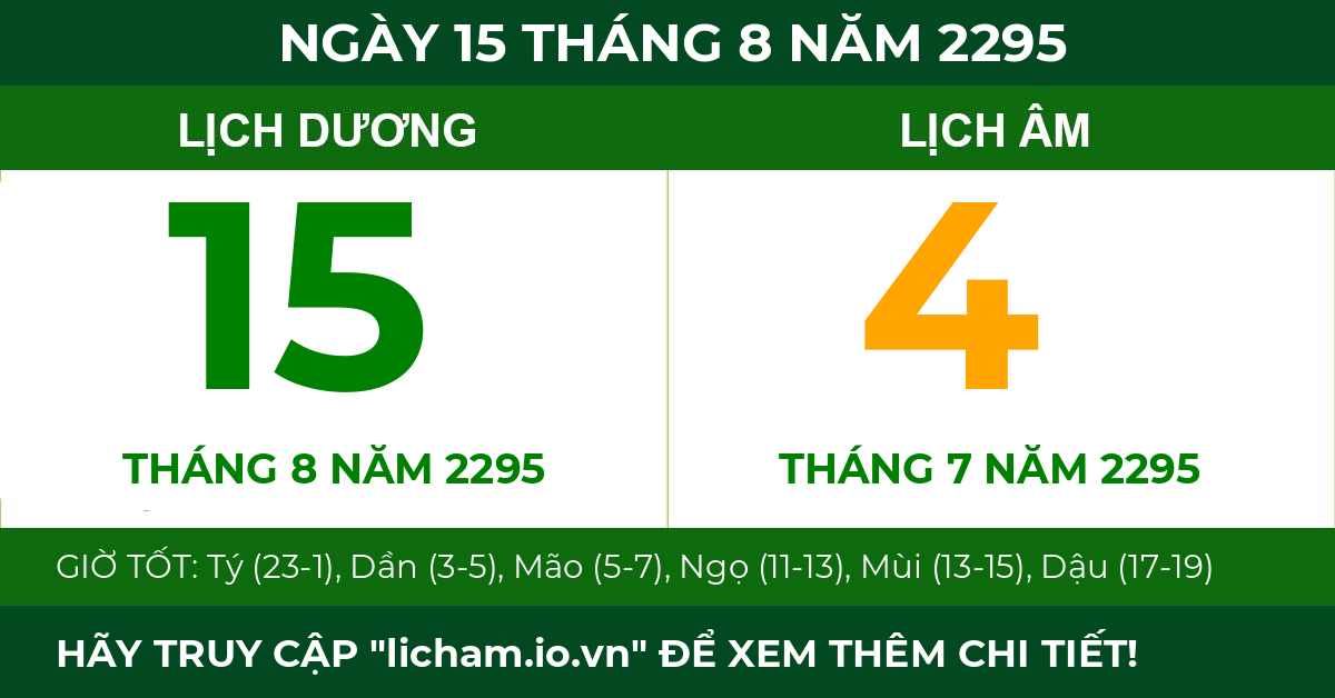 lịch âm ngày 15 tháng 8 năm 2295