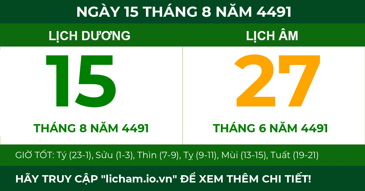lịch âm ngày 15 tháng 8 năm 4491