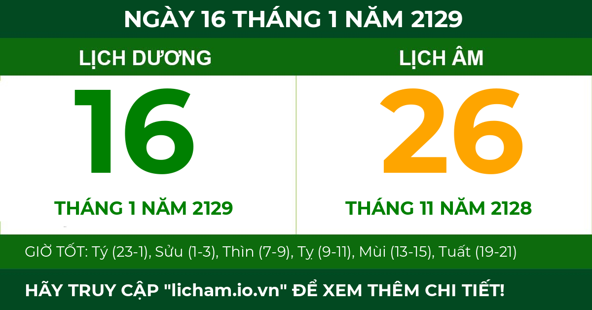 lịch âm ngày 16 tháng 1 năm 2129