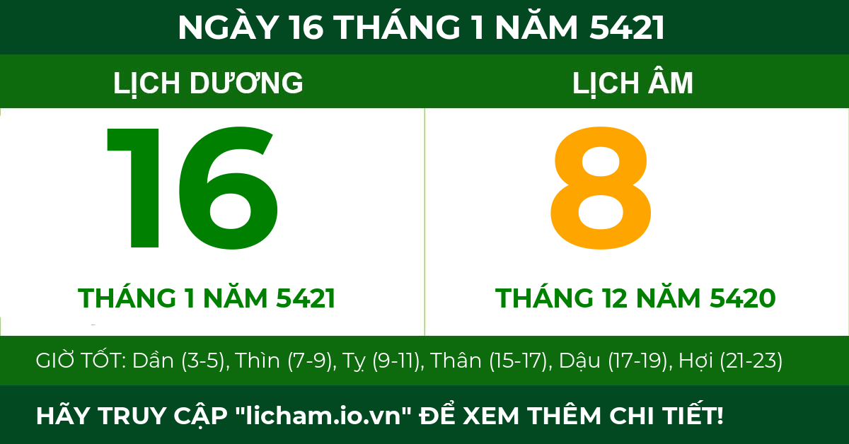lịch âm ngày 16 tháng 1 năm 5421