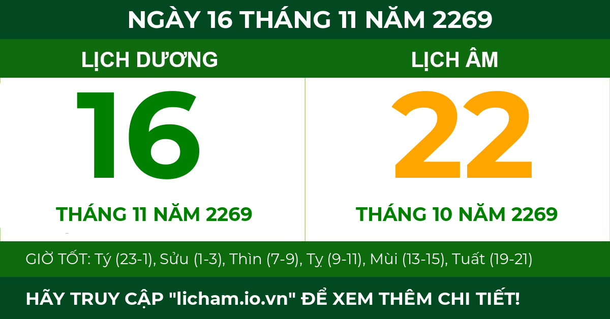 lịch âm ngày 16 tháng 11 năm 2269