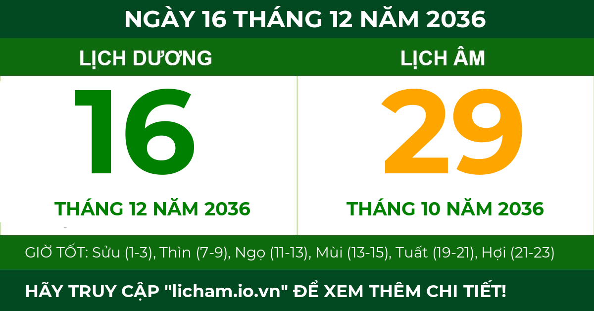lịch âm ngày 16 tháng 12 năm 2036