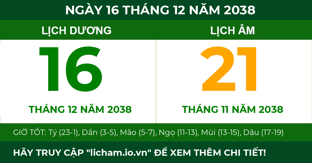 lịch âm ngày 16 tháng 12 năm 2038