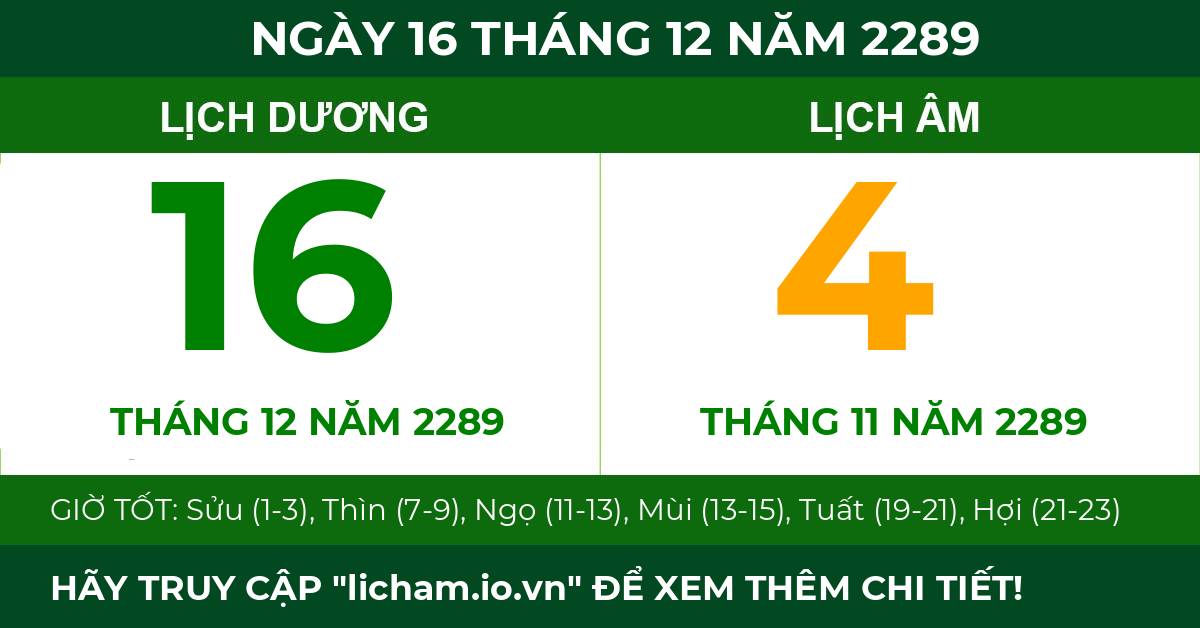 lịch âm ngày 16 tháng 12 năm 2289