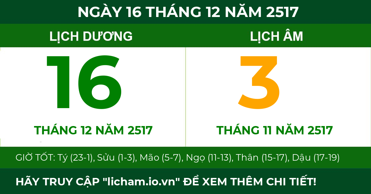 lịch âm ngày 16 tháng 12 năm 2517
