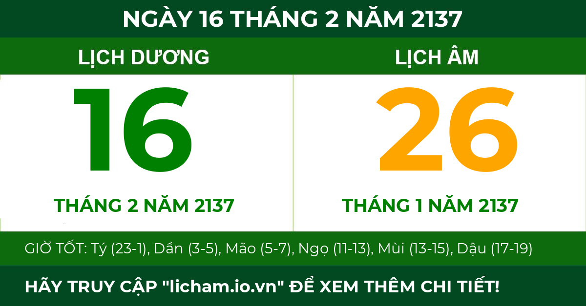 lịch âm ngày 16 tháng 2 năm 2137