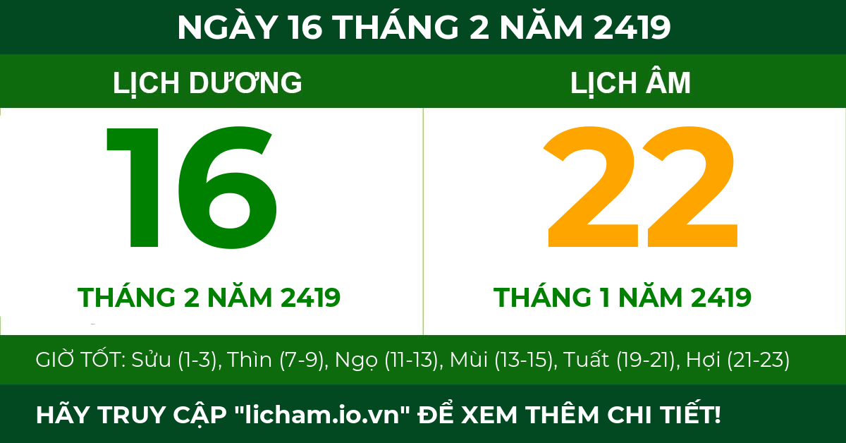 lịch âm ngày 16 tháng 2 năm 2419