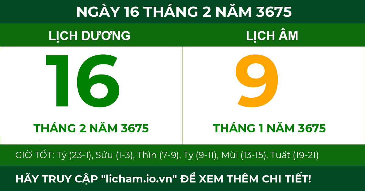 lịch âm ngày 16 tháng 2 năm 3675