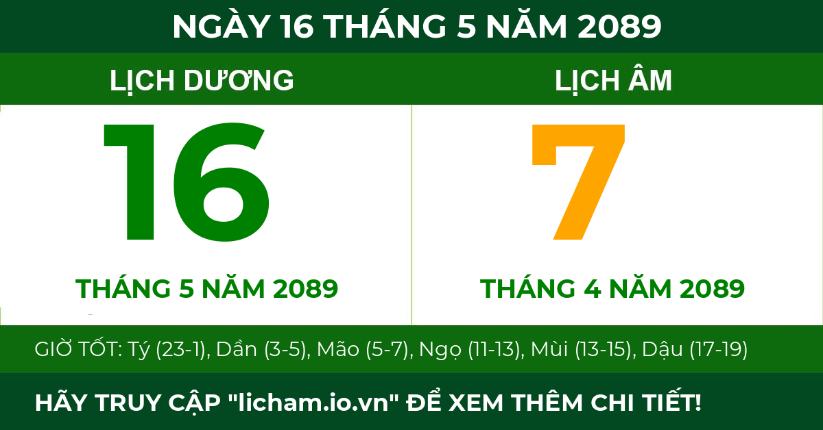 lịch âm ngày 16 tháng 5 năm 2089