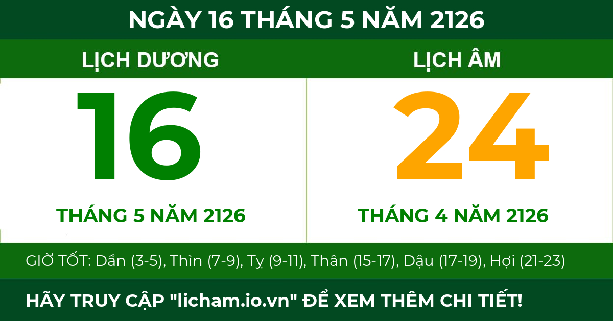 lịch âm ngày 16 tháng 5 năm 2126