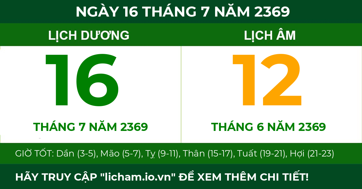 lịch âm ngày 16 tháng 7 năm 2369