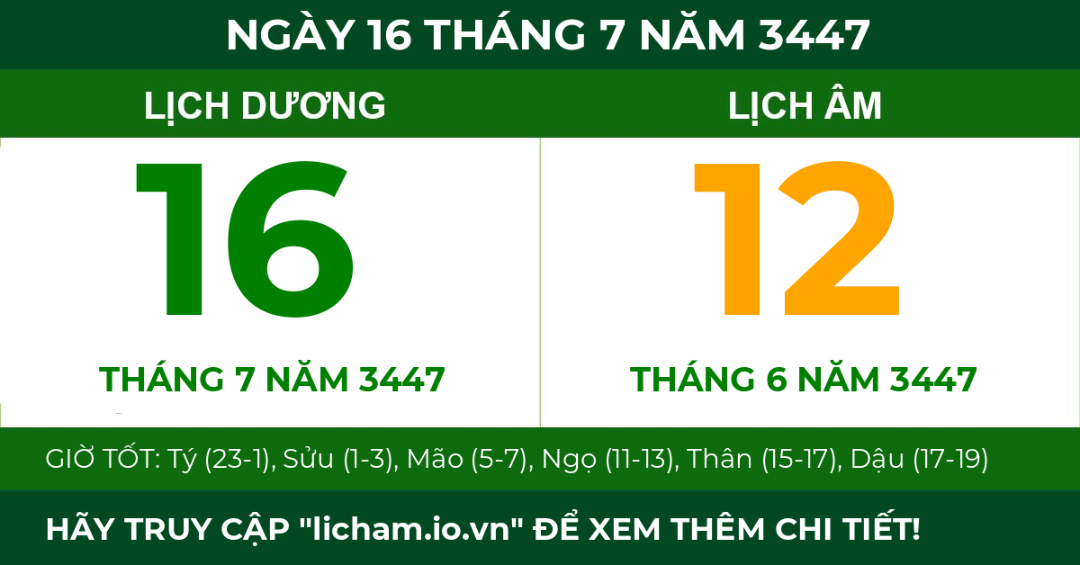 lịch âm ngày 16 tháng 7 năm 3447
