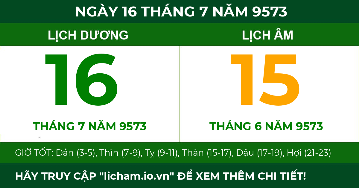lịch âm ngày 16 tháng 7 năm 9573
