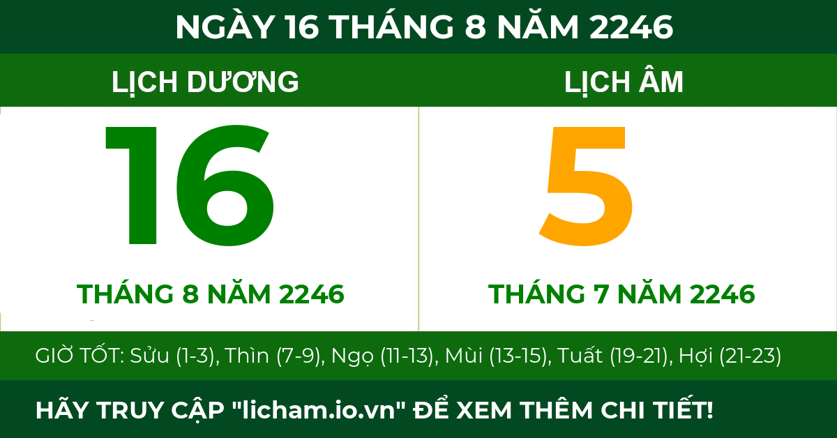 lịch âm ngày 16 tháng 8 năm 2246