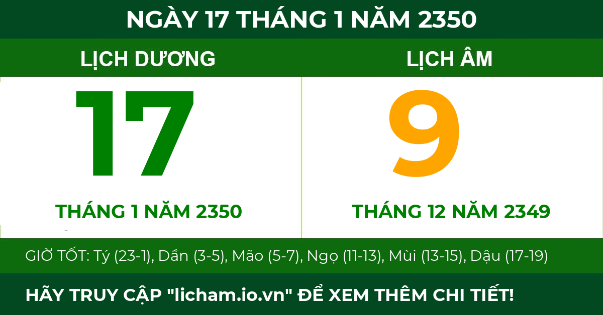 lịch âm ngày 17 tháng 1 năm 2350