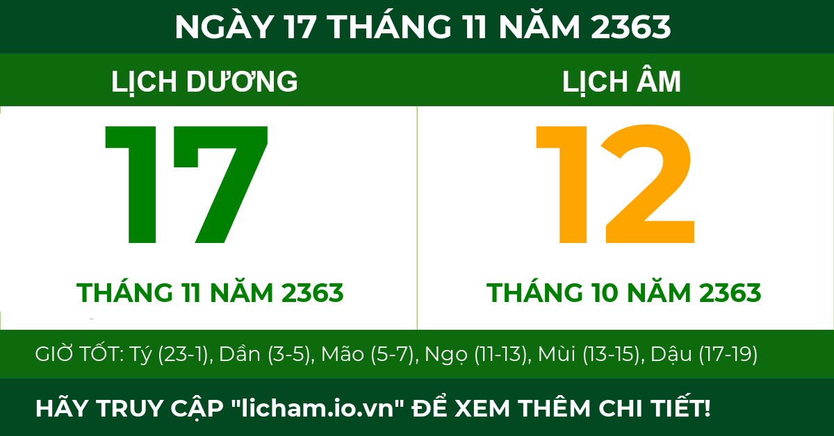 lịch âm ngày 17 tháng 11 năm 2363