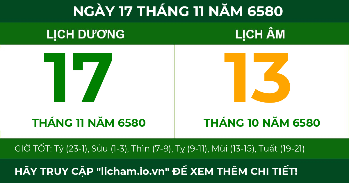 lịch âm ngày 17 tháng 11 năm 6580