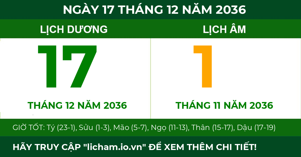 lịch âm ngày 17 tháng 12 năm 2036
