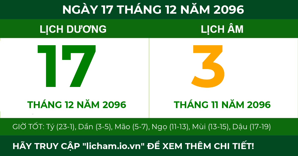 lịch âm ngày 17 tháng 12 năm 2096