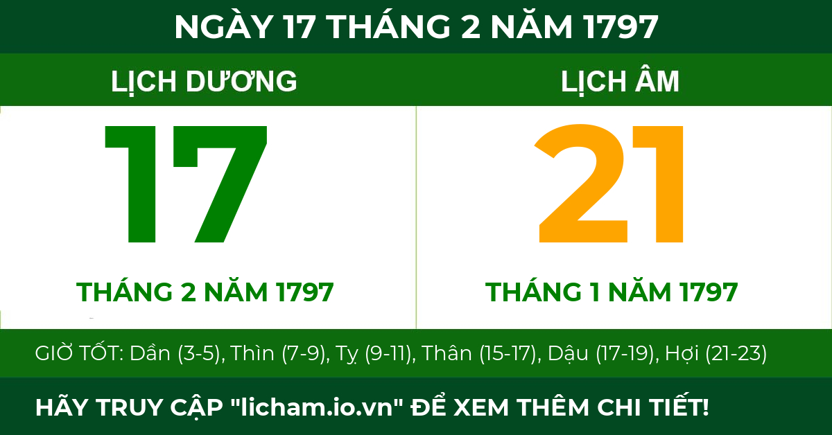 lịch âm ngày 17 tháng 2 năm 1797