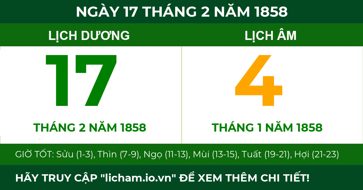 lịch âm ngày 17 tháng 2 năm 1858