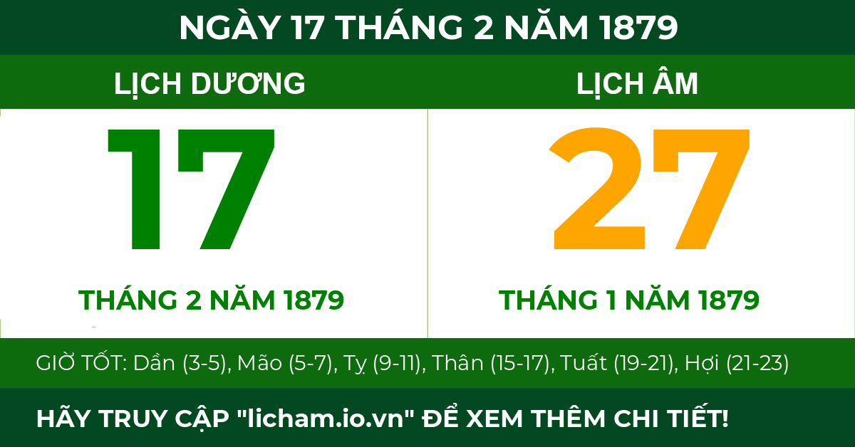 lịch âm ngày 17 tháng 2 năm 1879