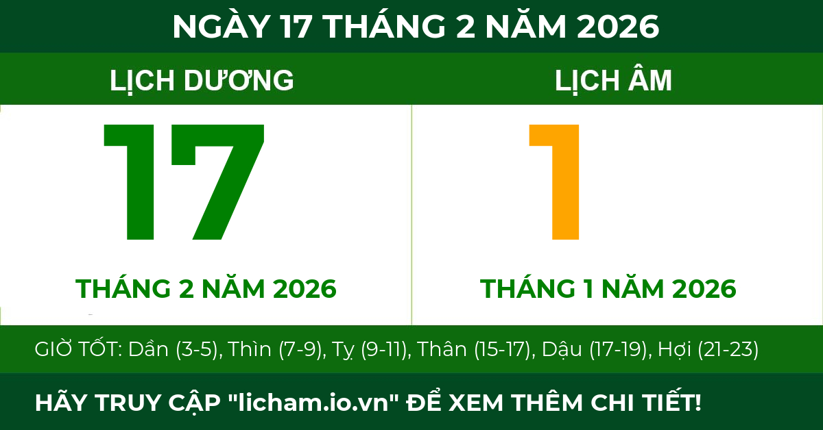 lịch âm ngày 17 tháng 2 năm 2026