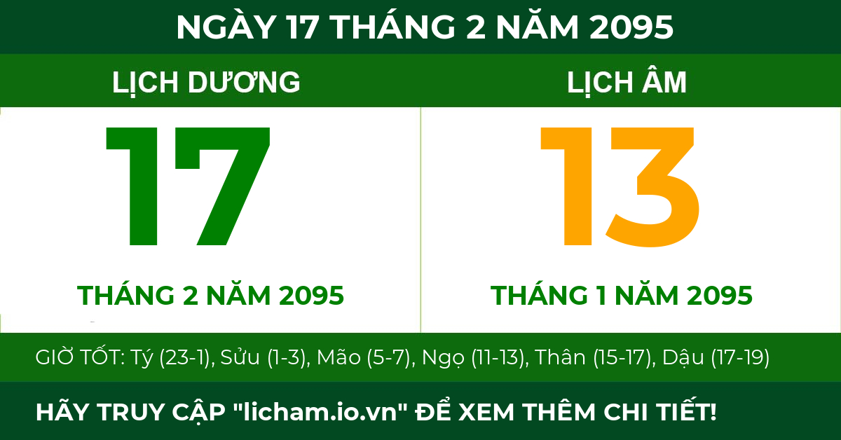 lịch âm ngày 17 tháng 2 năm 2095
