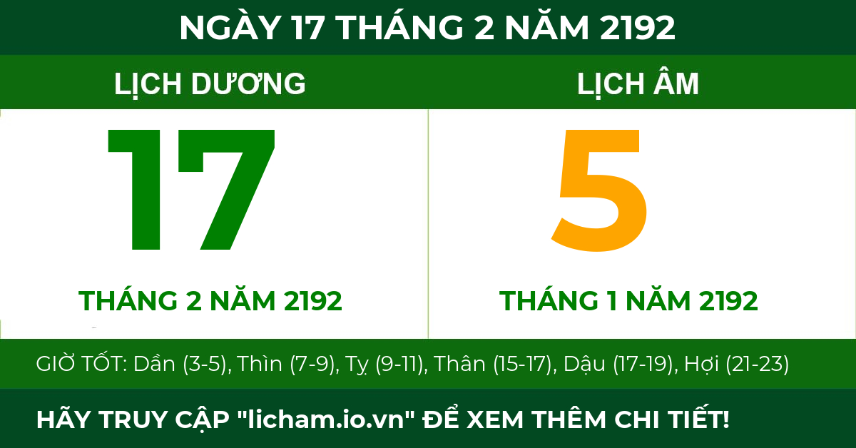 lịch âm ngày 17 tháng 2 năm 2192