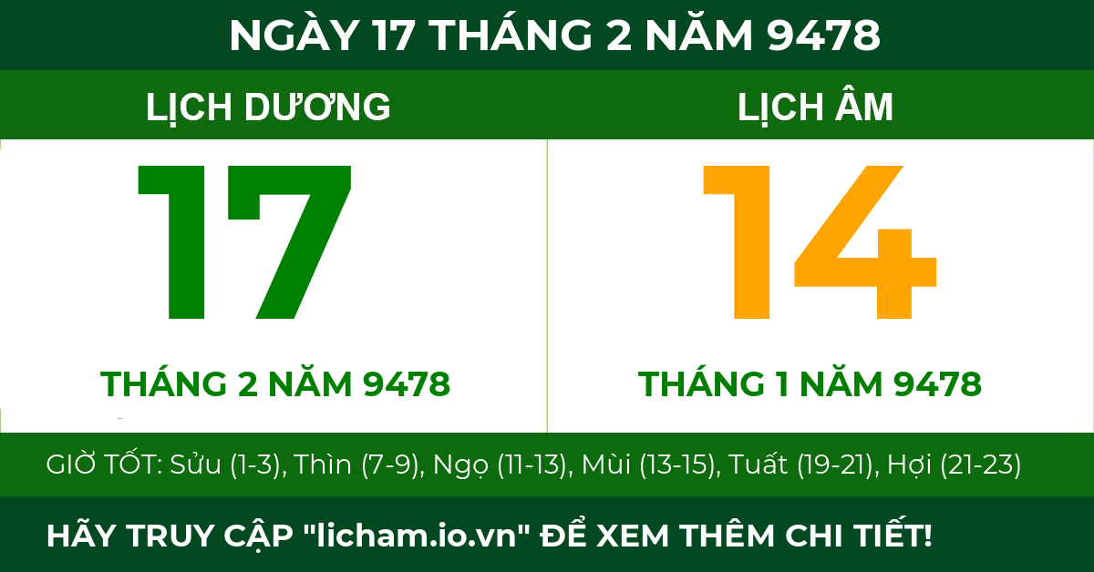 lịch âm ngày 17 tháng 2 năm 9478