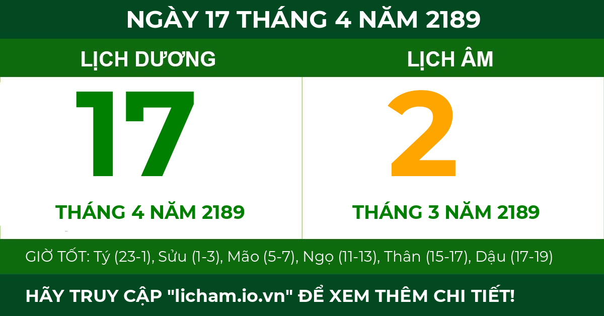 lịch âm ngày 17 tháng 4 năm 2189