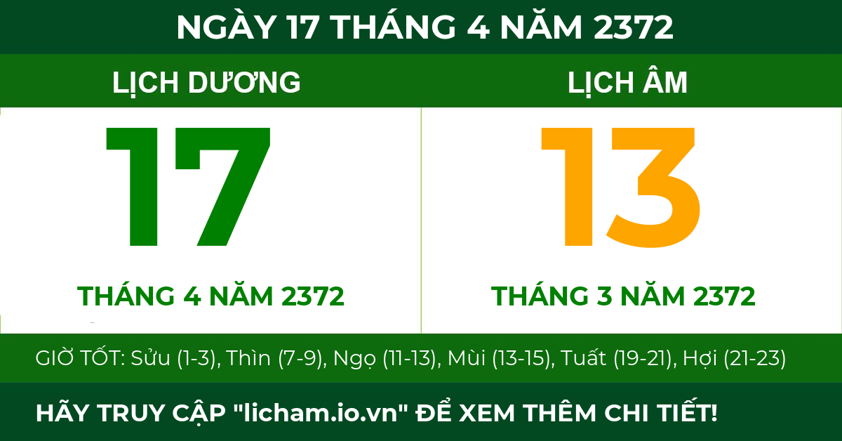 lịch âm ngày 17 tháng 4 năm 2372