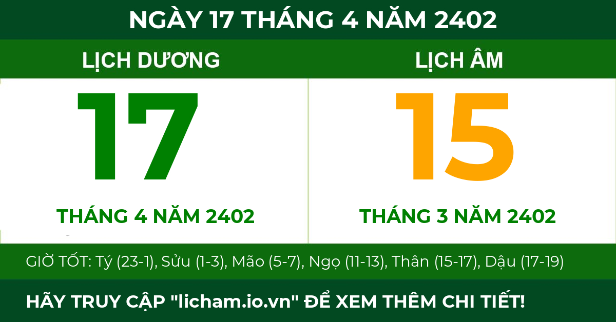 lịch âm ngày 17 tháng 4 năm 2402