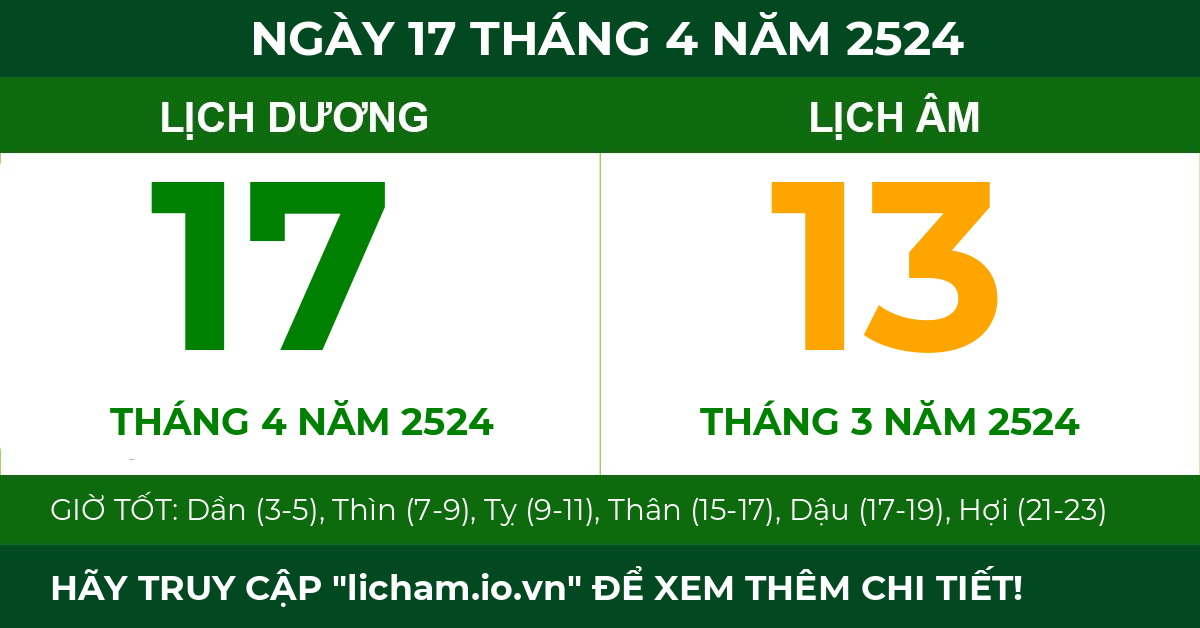 lịch âm ngày 17 tháng 4 năm 2524