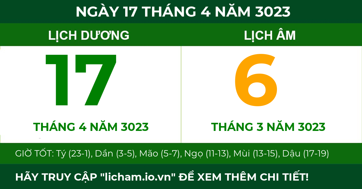 lịch âm ngày 17 tháng 4 năm 3023