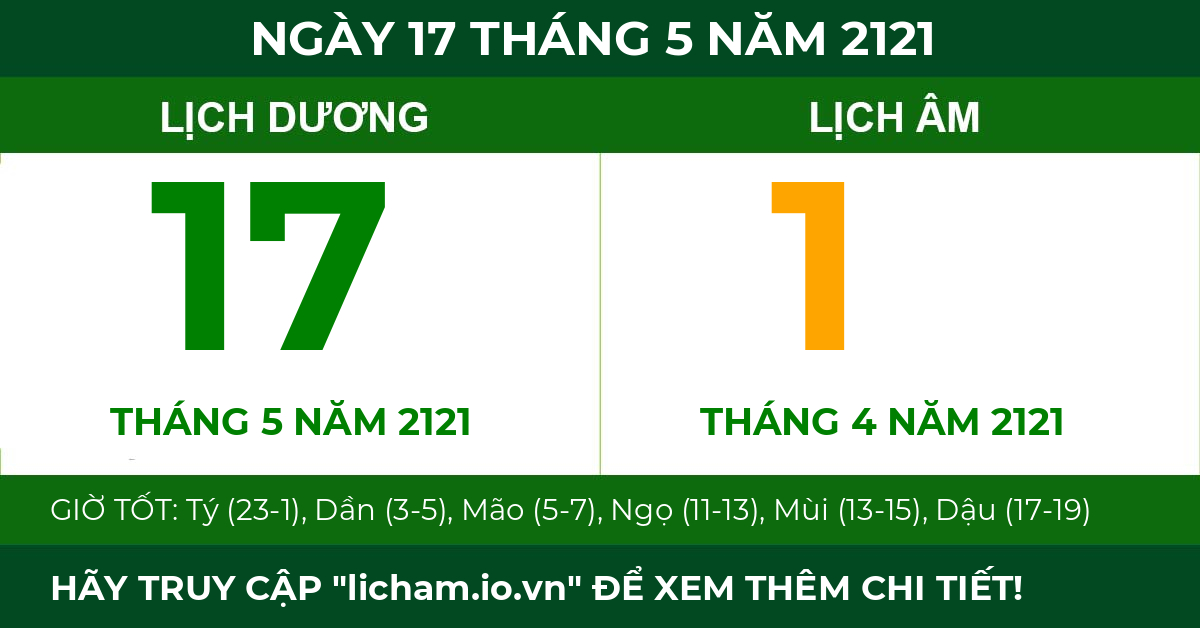 lịch âm ngày 17 tháng 5 năm 2121