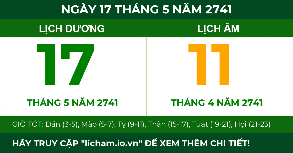 lịch âm ngày 17 tháng 5 năm 2741