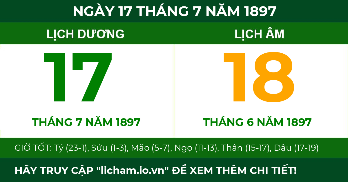 lịch âm ngày 17 tháng 7 năm 1897