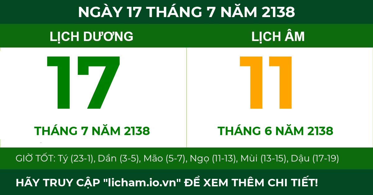 lịch âm ngày 17 tháng 7 năm 2138