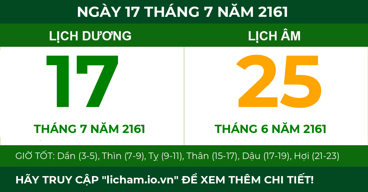 lịch âm ngày 17 tháng 7 năm 2161