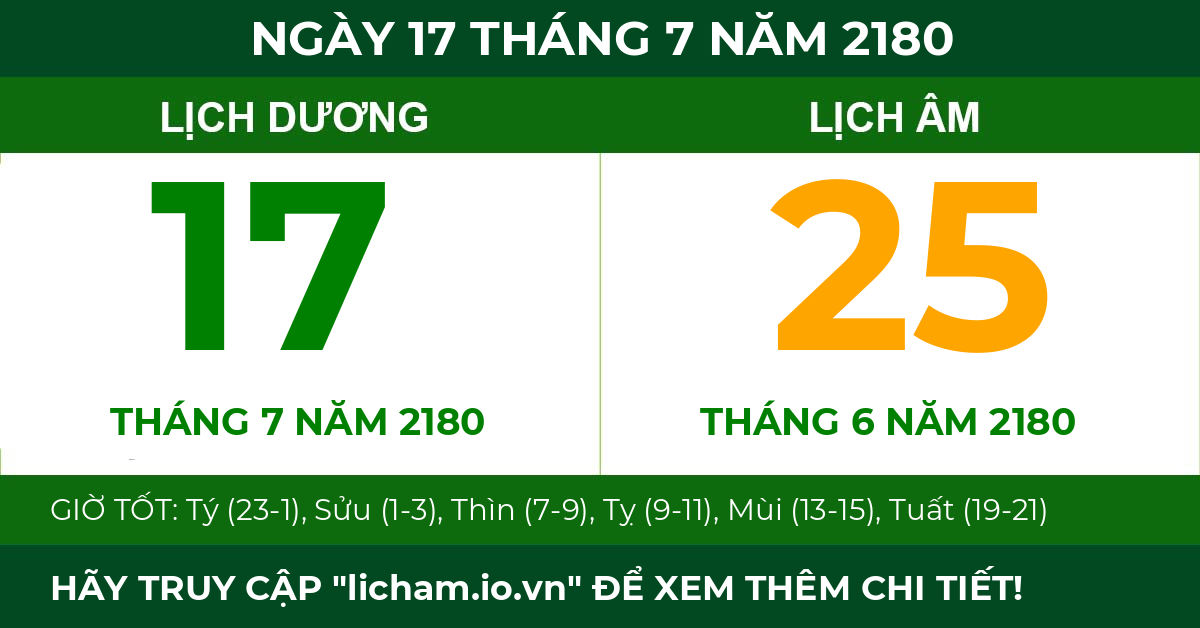 lịch âm ngày 17 tháng 7 năm 2180